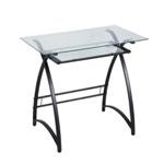 Walker Edison Glass Computer Desk - Clear/Black D31AS30CB