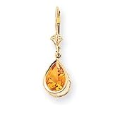 14k 10x7mm Pear Citrine leverback earring XLB105CI