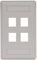 IFP14OW - Hubbell 4-Port Rear-Loading Single-Gange Faceplate, Office White, Pack of 5