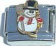 Clearly Charming Smiling Snowman Christmas Theme Italian Charm Bracelet Link