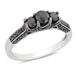ZALES Enhanced Black Diamond Three Stone Engagement Ring in Sterling Silver 1 CT. T.W. ss animal charms 11Jpr6m91rL. SL160 ZALES Enhanced Black Diamond Three Stone Engagement Ring in Sterling Silver 1 CT. T.W. ss animal charms