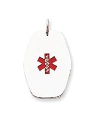 Sterling Silver Non-enameled Medical Jewelry Pendant