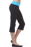 Best Price Capri Yoga Pants with Contrast Color Fold Over Waist-6 Colors