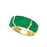 14k Gold & Green Jade Ring- Sizes 6-8