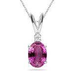 0.02 Cts Diamond & 0.50 Cts Pink Sapphire Pendant 