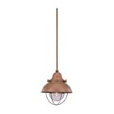 Sea Gull Lighting 6150-44 Sebring One-Light Mini Pendant, Weathered Copper Finish with Clear Seeded Glass