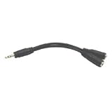 HOSA STEREO 3.5mm PHONE (M) - TWO STEREO 3.5mm (F), 6 in.