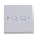 TWIN DOUBLE TELEPHONE WALL SOCKET BT, These units are fitted inside customer premises (by BT, Telephone System Installers and Builders on new build homes) and offer a demarcation point between network and customer wiring.