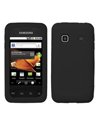 Solid Black Silicone Skin Gel Cover Case For Samsung Galaxy Prevail M820