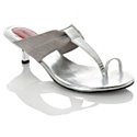J. Rene; Elastic Band Toe Loop High Heel Sandal