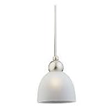 Sea Gull Lighting 61035-962 Metropolis One-Light Mini Pendant, Brushed Nickel Finish with Satin Etched Glass