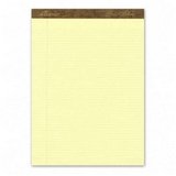 Ampad 20-022 Gold Fibre 16# Watermarked Canary Narrow Rule 50-Sheet Pads, 8-1/2x11-3/4, Doz.