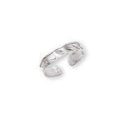 14k White Diamond-Cut Toe Ring by 