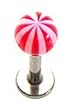 Surgical Steel Ball UV Red Labret Sold as a Pair