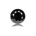 STERLING SILVER STUD EARRINGS With Black CZ - Round