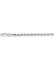 4mm White Gold Bead Chain 22"