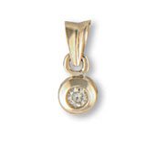 9 carat Yellow Gold 10pts Diamond Rub-over set solitaire Pendant