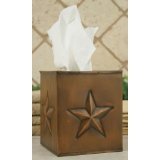 Tissue Box Holder - Decorative Tissue Box Cover - Star - Aged Copper