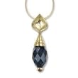 18k Gold Plated Hammered Faceted Lapis-Lazuli & Garnet Pendant with 18 inch Gold Plated Snake Chain