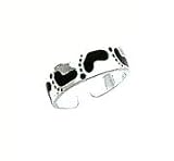 Toe Ring - Sterling Silver Black Enameled Feet Toe Ring