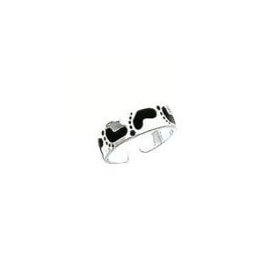 Toe Ring - Sterling Silver Black Enameled Feet Toe Ring