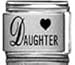 Jewelry : Clearly Charming Heart Daughter Laser Italian Charm