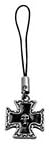 YTC Summit Black Cross W/Skull Mobile Strap - Cell Phone Accessory Skeleton