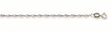 14k Dainty White Singapore Ankle Bracelet in White Gold