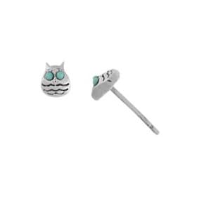 Boma Sterling Silver & Turquoise Owl Post Earrings