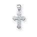 14k White Gold Diamond Cross Pendant