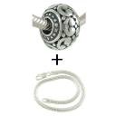 Sterling Decorated European Bead PLUS 925 Sterling Silver Snake Charm Bracelet
