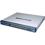 Linksys 24-Port 10/100/1000 Gigabit Switch SR2024 - Switch - 24 ports - EN, Fast EN, Gigabit EN - 10Base-T, 100Base-TX, 1000Base-T