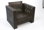 Rattan Möbel Lounge Monte CARLO SESSEL braun Leder-Look