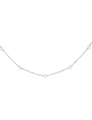 14K WG White Cultured Pearl Necklace - PR53-16"