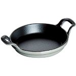 Staub 130 20 18 - Enameled Cast Iron Round Roasting Dish, 3/4 qt, 7-1/2 in, Graphite Gray