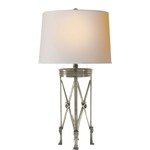 Chart House Regency Stand Table Lamp in Sheffield Nickel with Natural Paper Shade by Visual Comfort CHA8465SN-NP