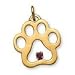 14k Puppy Paws Charm with a January Garnet Gemstone