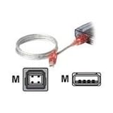 Belkin USB A-B Lighted Cable, USB 2.0 Compatible, USBA-USBB - Red - 1.8Meters