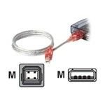 Belkin USB A-B Lighted Cable, USB 2.0 Compatible, USBA-USBB - Red - 1.8Meters