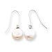 14k White Gold Coin Cultured Pearl Dangle Earrings SE858