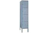 Lyon Locker Four Tier 12x12x12 4 Door Ready To Assemble Gray