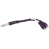 Buy 1 4 Stereo Plug To 2 RCA Female Adapter Cable 6 by Parts Express
