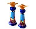 Candle Holders Ceramic Jerusalem. Jewish Holiday