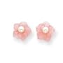 14k Rose Quartz Flower with Cultured Pearl Post Earrings