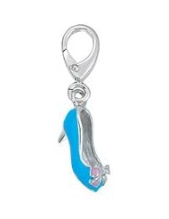 Genuine Zable (TM) Product. 925 Sterling Silver Enamel Blue High Heel Clip-on Bead Charm. 100% Satisfaction Guaranteed.