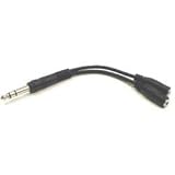 HOSA STEREO 1/4 PHONE (M) - TWO STEREO 3.5MM (F), 6 in.