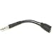 HOSA STEREO 1/4 PHONE (M) - TWO STEREO 3.5MM (F), 6 in.