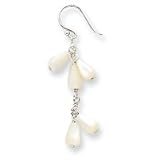 Sterling Silver White Mother of Pearl Teardrop Earrings