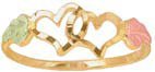 10K Yellow-gold Black Hills Gold 6 Heart Ladies/Girls Ring