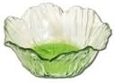 Glass Cany dish, Flower Shaped Color Green
